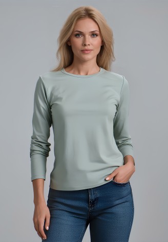 Женский лонгслив , цвет серо-зеленый