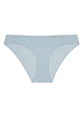 Трусы-слипы бесшовные из хлопка, цвет голубой меланж