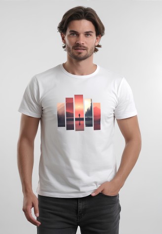 Футболка с принтом «Внутренний горизонт», цвет белый