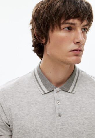 Поло для мужчины, цвет светло-серый меланж