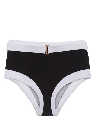 Плавки для купания с завышенной талией, цвет чёрно-белый