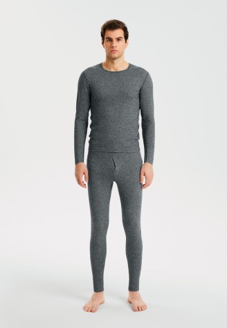 Мужские кальсоны, цвет черный меланж