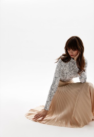 Юбка плиссе, цвет бежевый