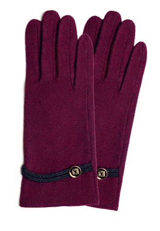 Перчатки из шерсти, цвет бордовый