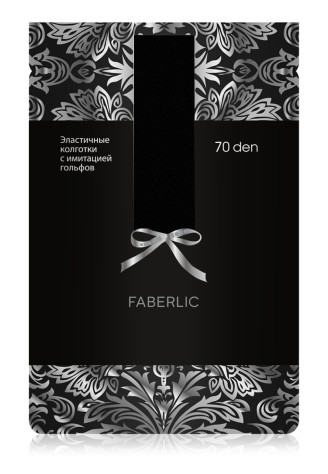 Эластичные колготки симитацией гольфов SF401, 70 den, чёрные