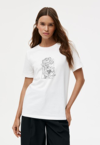 Футболка с цветочным принтом «Пионы»