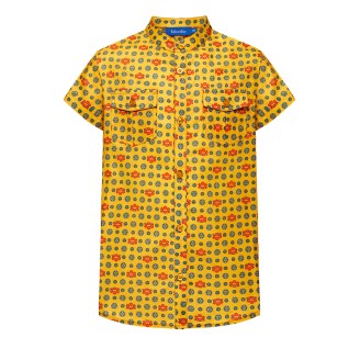 Рубашка с набивным рисунком для мальчика, цвет желтый