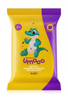 Детские очищающие влажные салфетки Umooo 3+