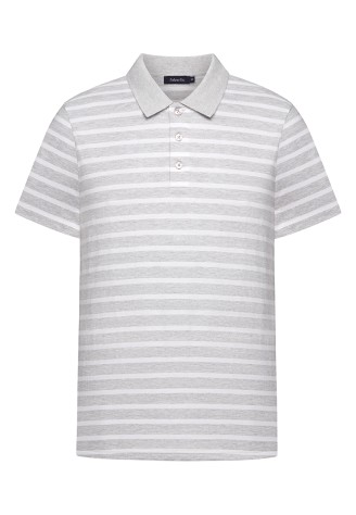 Поло в полоску для мужчины, цвет серый меланж