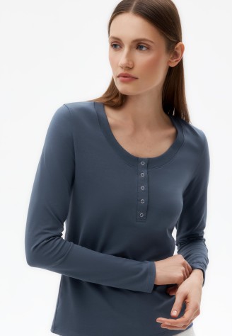 Лонгслив женский с планкой, цвет дымчатый синий