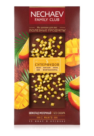 Шоколад молочный «5 суперфудов» с манго