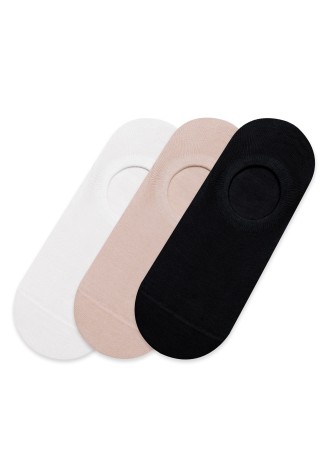 Набор укороченных женских носков, молочный/ бежевый/ черный