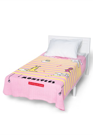 Плед флисовый, цвет розовый