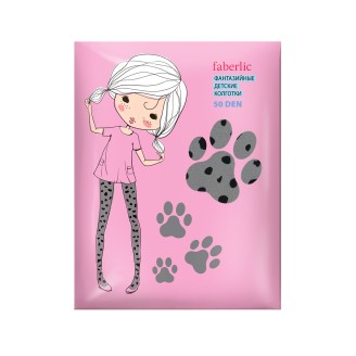 Колготки детские с леопардовым принтом, плотность 50 den, цвет серый