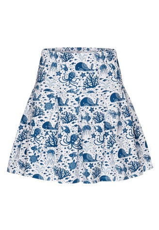 Юбка с морским принтом для девочки, мультицвет
