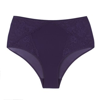 Трусы с завышенной талией «Элеганс», цвет черничный