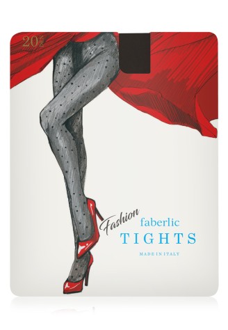 Колготки в горошек SI209, 20 den, чёрные