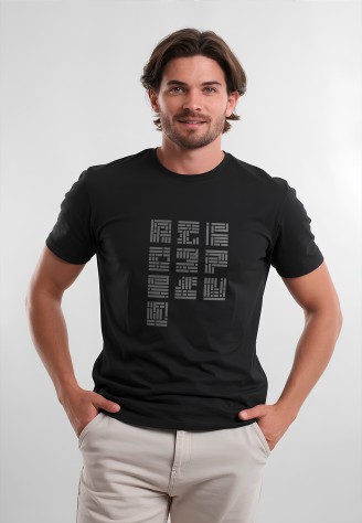 Футболка с принтом «Ритм структуры», цвет черный