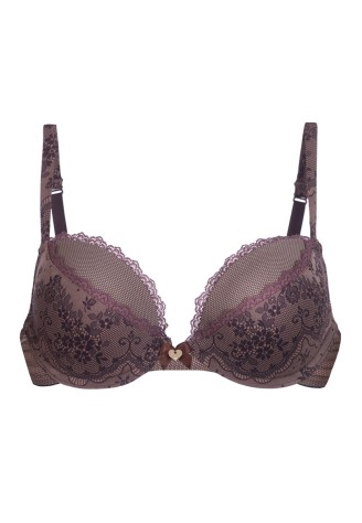 Бюстгальтер пуш-ап «Фэйри тэйл», цвет бежевый с какао