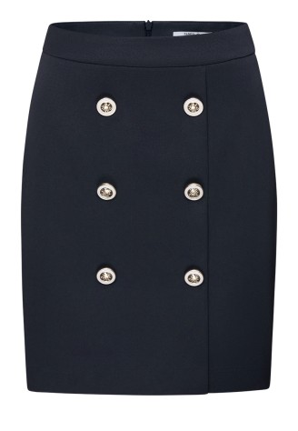 Юбка с имитацией запаха и декоративными пуговицами, цвет темно-синий