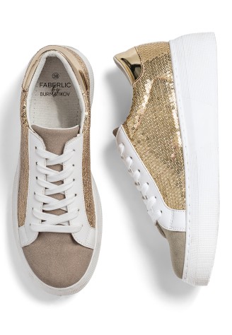 Кеды Calista, цвет бело-золотой