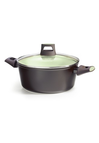 Кастрюля с антипригарным покрытием, цвет авокадо, 20 см