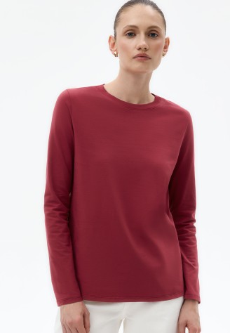 Женская футболка-лонгслив, цвет гранатовый
