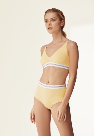 Бюстгальтер с мягкой чашкой треугольной формы, цвет желтый