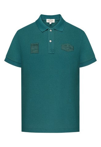 Поло пике с вышивкой для мужчины, цвет зелёный