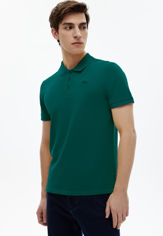 Поло пике для мужчины, цвет темно-бирюзовый