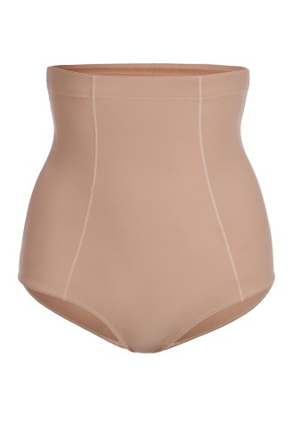 Трусы-слипы с завышенной талией бежевые