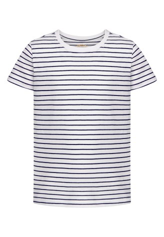 Трикотажная фуфайка с коротким рукавом для девочки, цвет тёмно-синий