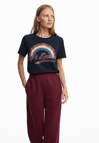 Футболка с принтом, цвет синий