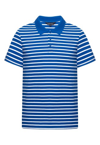 Поло в полоску для мужчины, цвет ярко-голубой