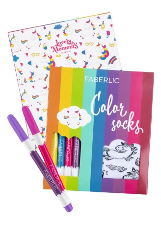 Носки-раскраска для девочек (маркеры в комплекте)