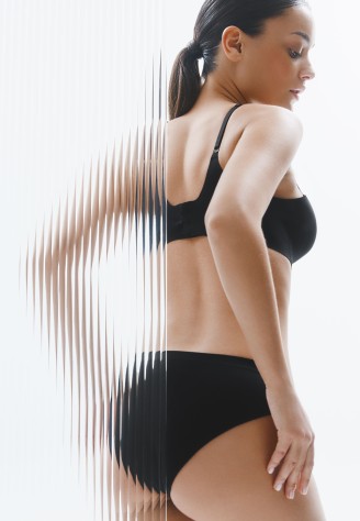 Бесшовные трусы слипы, цвет черный