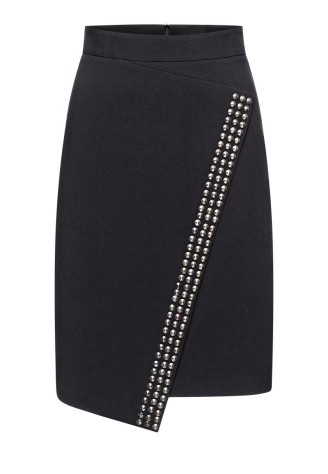 Юбка с металлизированной отделкой, цвет черный