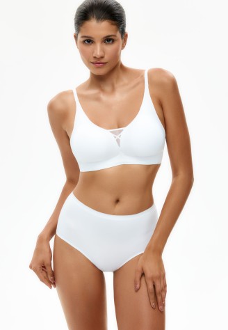 Трусы слипы с завышенной талией бесшовные, цвет белый