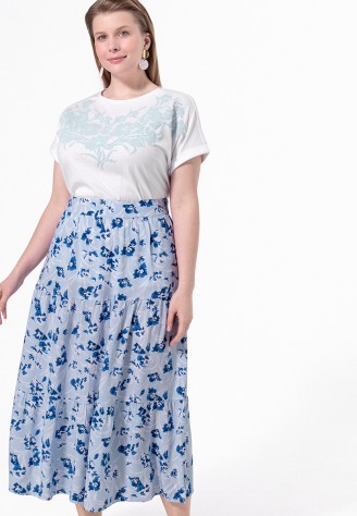 Юбка длинная с принтом, мультицвет