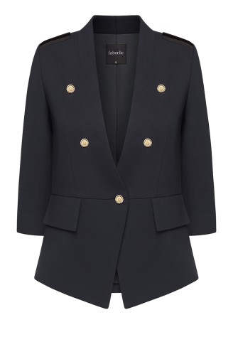 Пиджак трикотажный , цвет тёмно-синий