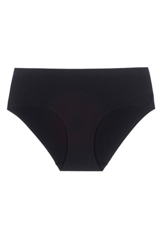 Трусы-слипы с завышенной талией бесшовные из хлопка, цвет чёрный