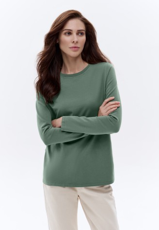 Женская футболка-лонгслив, цвет хаки