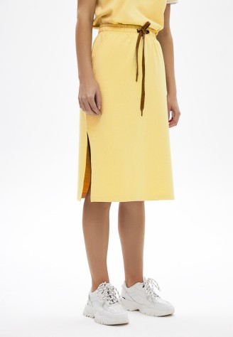 Трикотажная юбка, цвет желтый