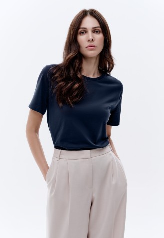 Женская футболка прямого силуэта, цвет синий