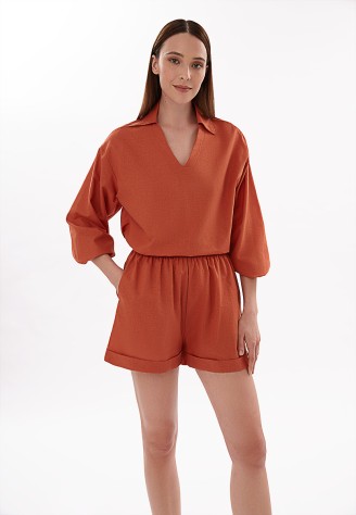 Шорты, цвет терракотовый