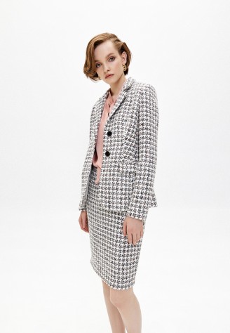 Жакет из твида «Пье-де-пуль», цвет чёрно-белый