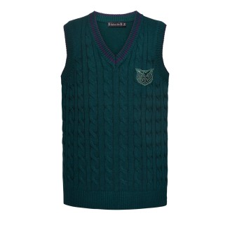 Вязаный жилет для мальчика, цвет темно-зеленый