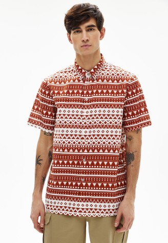 Рубашка с принтом для мужчины, цвет бежевый