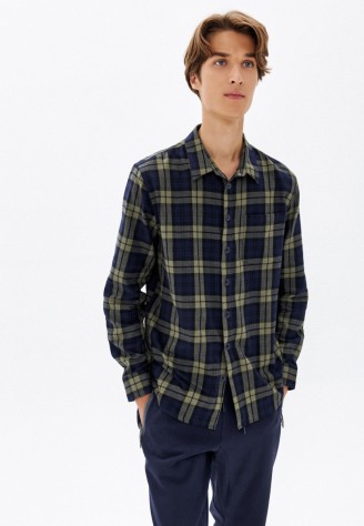 Рубашка в клетку для мужчины, цвет тёмно-зелёный