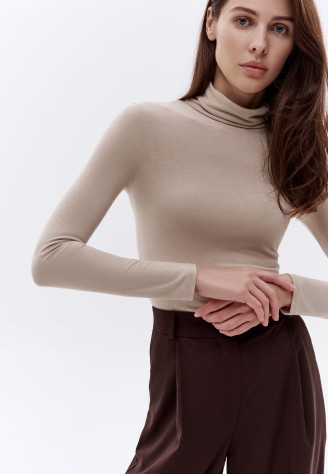 Водолазка, цвет бежевый меланж